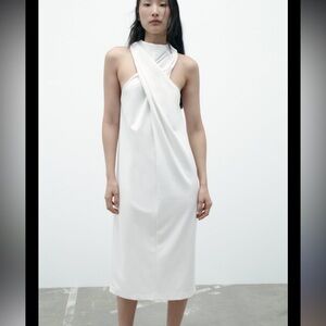 Zara NWT white sleeveless midi dress 0085/038